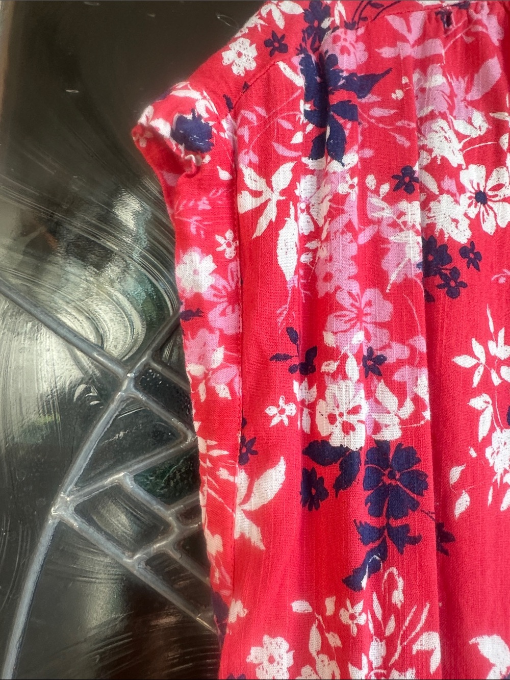 Floral V-Neck Summer Dress - DarkPink - Picture 4 of 5